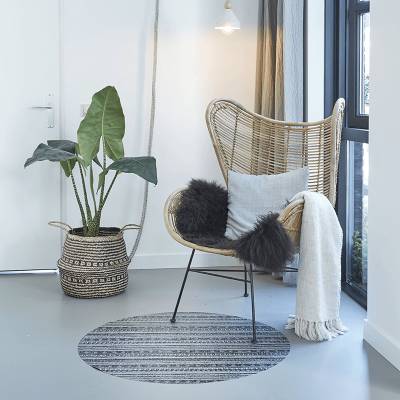 Runde Vinylmatte Marrakesh im Boho Industrial Look von heineking24